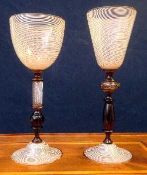 antiquariato: Murano glass filigree brown