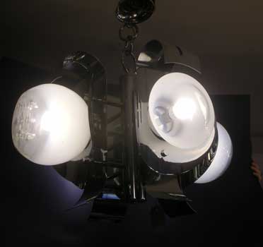 antiquariato: Metal chandelier, 4 lights