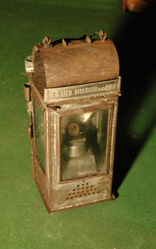 antiquariato: Lanterna antica, con candela, J.G. LIEB BIBERACH, 