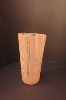 antiquariato: Vaso zanfirico rosa, in vetro di Murano