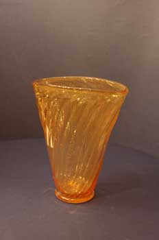 antiquariato: Vaso dorato in vetro di Murano
