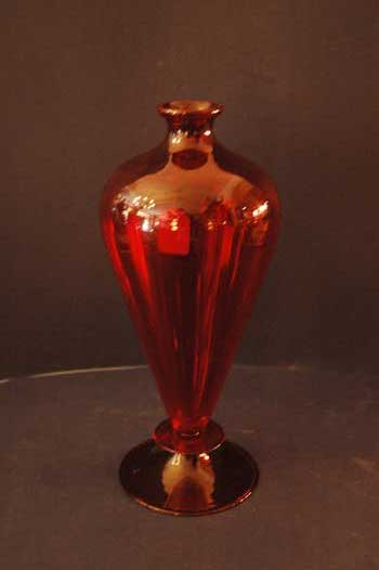antiquariato: Vaso in vetro soffiato, rosso, Murano