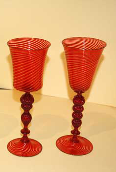 Red goblets of Murano