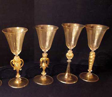 Murano golden goblets