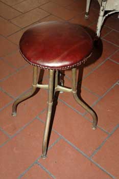 Bronze stool, with leather