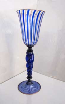 Calice di Murano blu, canne