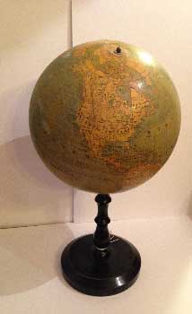 Jordglob globe, with black base