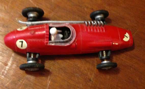 red toy car with n?7