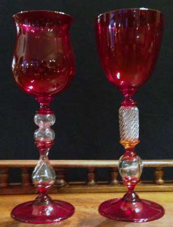 Murano red glasses