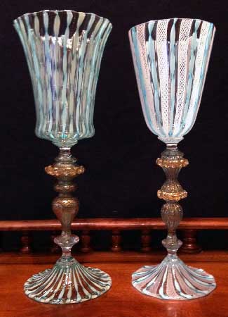 Murano blue goblets zanfirici