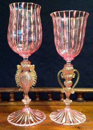Murano pink goblets zanfirici
