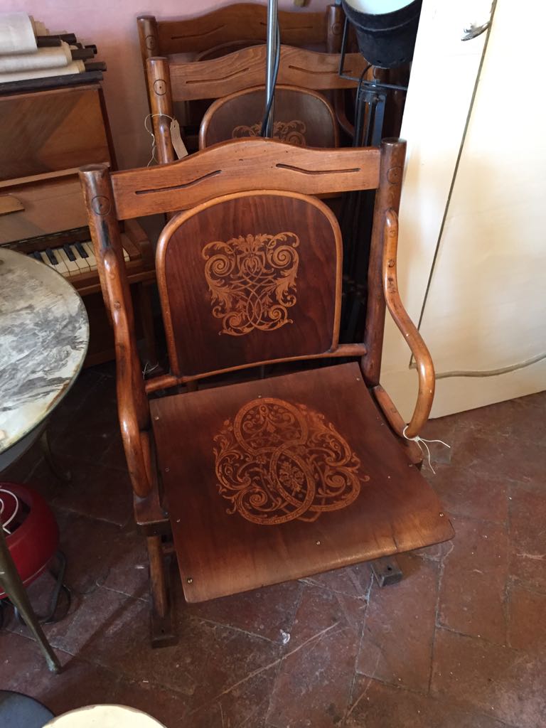khon curved beech theater chair