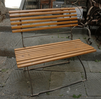 Iron bench with wood