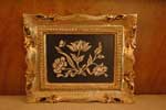Small picture in scagliola, black and white, gold frame